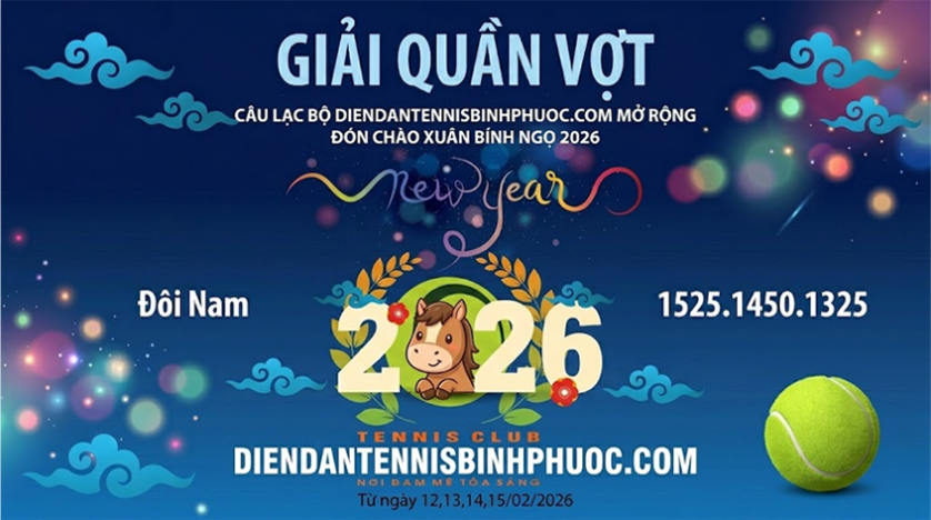 Giải quần vợt Diễn đàn Tennis Bình Phước tranh cúp Donex- Đức Sports sân chơi sôi động của những vận động viên đam mê và nhiệt huyết