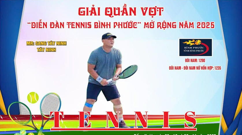 Lịch thi đấu tennis Bình Phước nội dung đôi nam nữ 1235